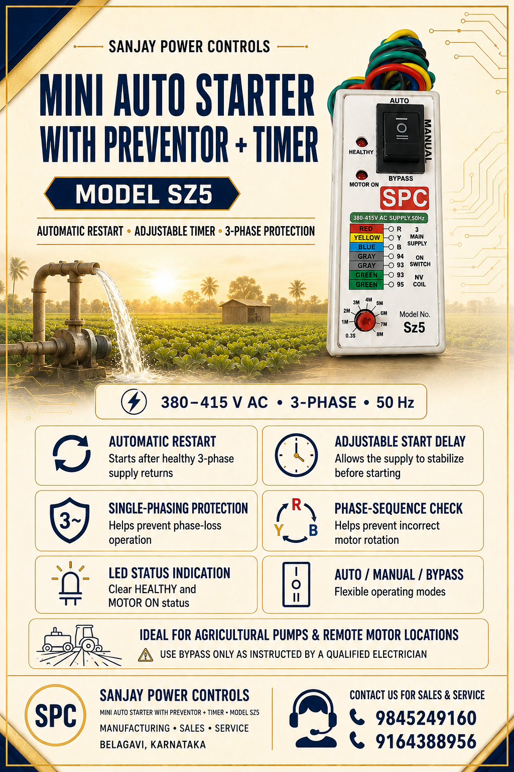 Mini Auto Starter with Preventor + Timer feature poster